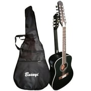 12/6 Strings Acoustic Double Neck, Double Sided Busuyi Guitar 2021 PT Black