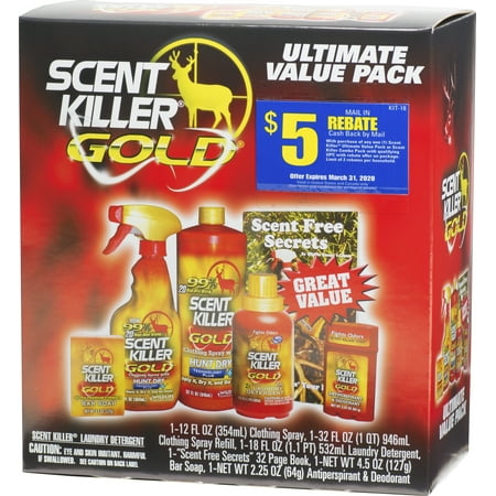 UPC: 0024641016060 | Wildlife Research Center  Scent Killer Gold  Scent Elimination Ultimate Value Pack for Hunting