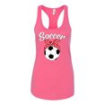 thumbnail image 2 of Wild Bobby, Cute Soccer Mom Ribbon Soccer Ball Gift Sports, Mother's Day, Women Racerback Tank Top, Hot Pink, X-Large, 2 of 3