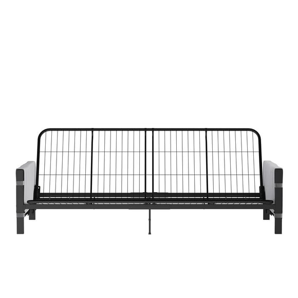 RealRooms Avanti Black Metal Futon Frame with Storage Pockets