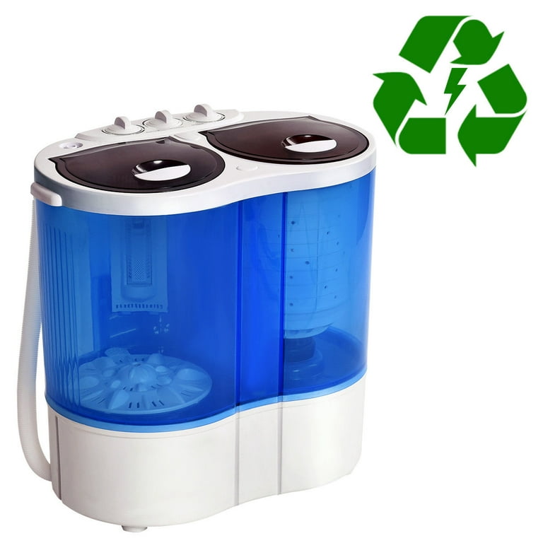 Costway Portable Mini Washing Machine Compact Twin Tub 15.4lbs Washer Spin  Spinner 