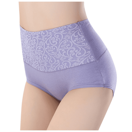 Fulorrnie Underwear for Women Plus Size High Waist Breathable Comfort Panties Briefs Moisture Wicking Elastic Panty D XL