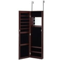 thumbnail image 5 of Patiojoy Wall Door Mounted Mirrored Jewelry Cabinet Standing Vanity Storage Box Coffee, 5 of 7