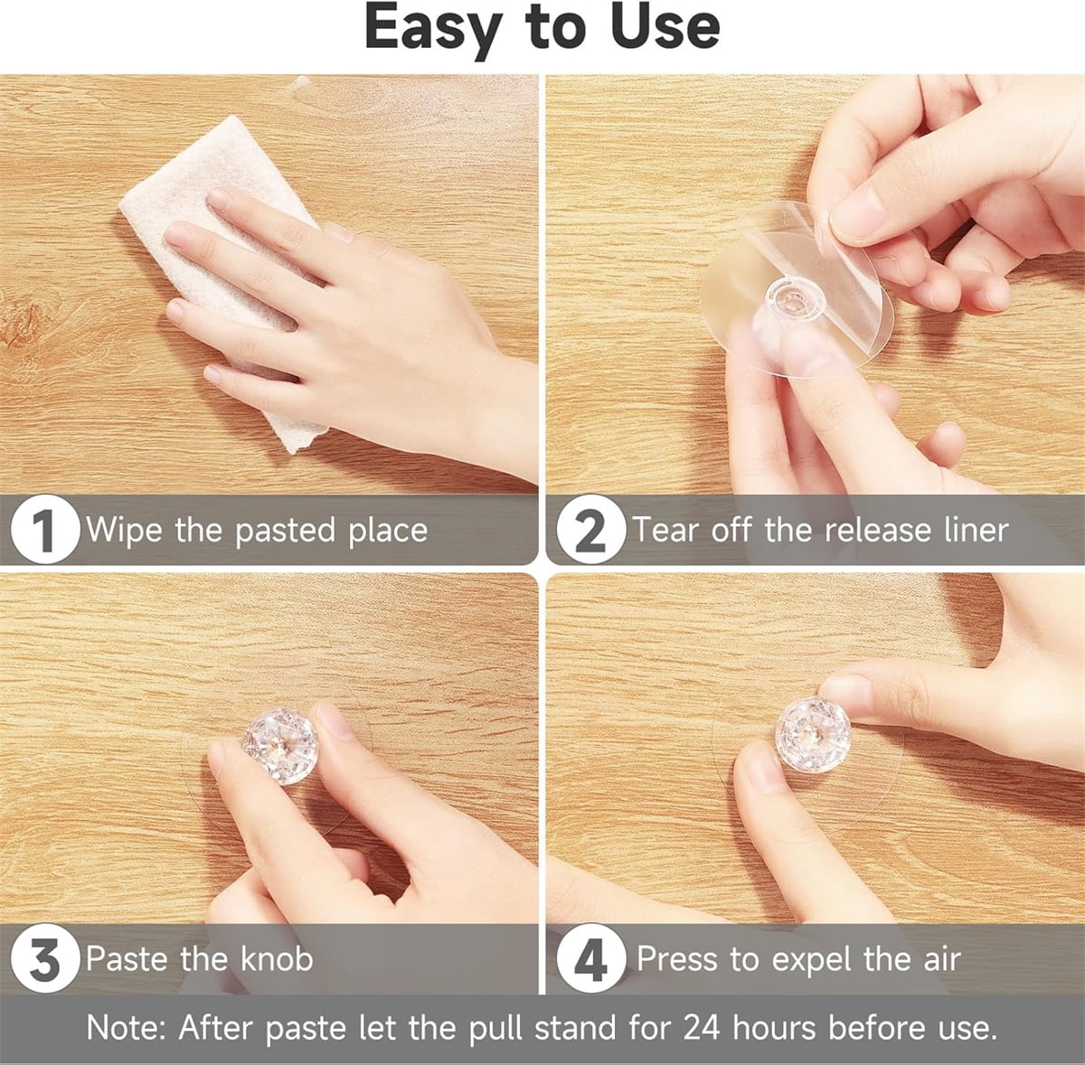 Self Adhesive Cabinet Drawer Pull Knobs Tutuviw 25Pcs Clear – picture 8