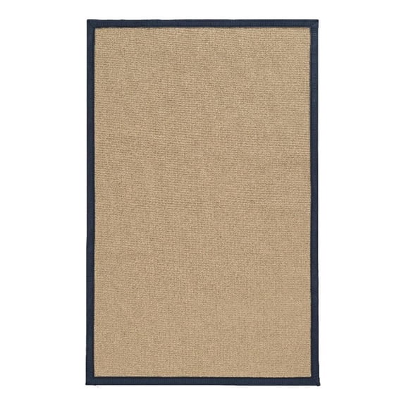 Linon Empire Machine Tufted Wool 5'x8' Rug in Sisal and Blue