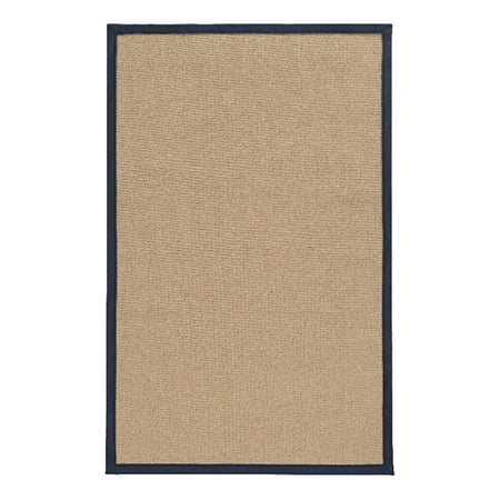 Linon Empire Machine Tufted Wool 5 x8 Rug in Sisal and Blue
