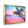 thumbnail image 3 of Designart 'Vivid Sunset Landscape With Swing and Palm' Nautical & Coastal Framed Canvas Wall Art Print, 3 of 5