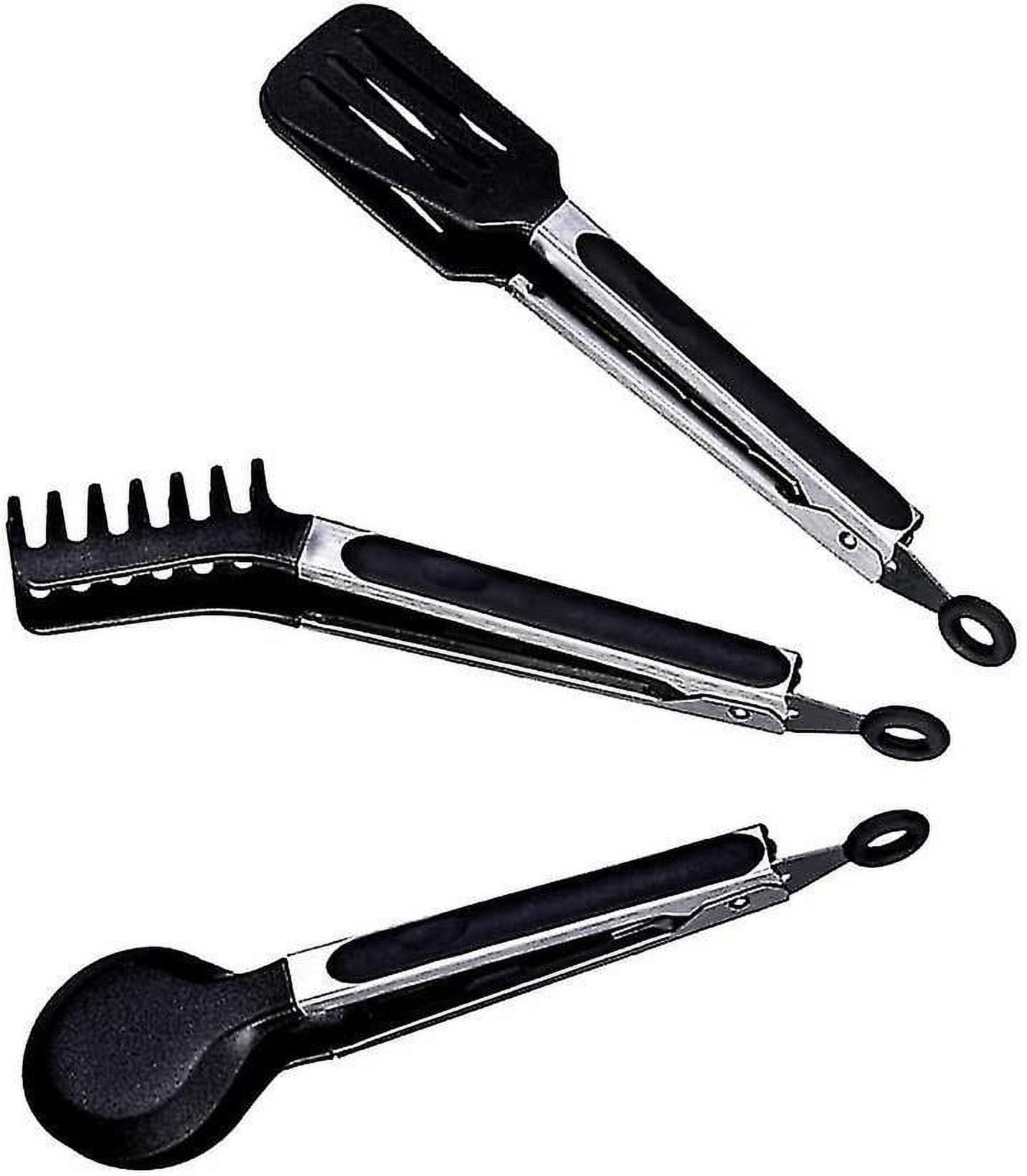 Pinces de Cuisine Lot de 3 - Pinces en Acier Inoxydable avec Embouts en Silicone
