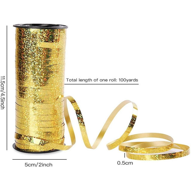 Party Decorations Clearanceï¼Curling Ribbon Crimped Curling Ribbon Metallic Balloon Ribbon Gift Wrap Ribbon Balloon String Shiny Wrapping Ribbon For Crafts Christmas Birthday Wedding Decoration