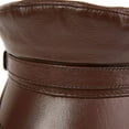 thumbnail image 3 of SikaFu Men Sheepskin Leather Military Cap Winter Warm Hat, 3 of 5