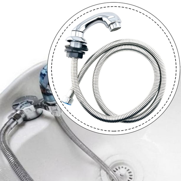 Cabezal de Ducha para Lavacabezas Manguera de Lavado de Cabello Rociador para Lavabo de Peluquería Accesorio de Lavado y Enjuague en Acero Inoxidable