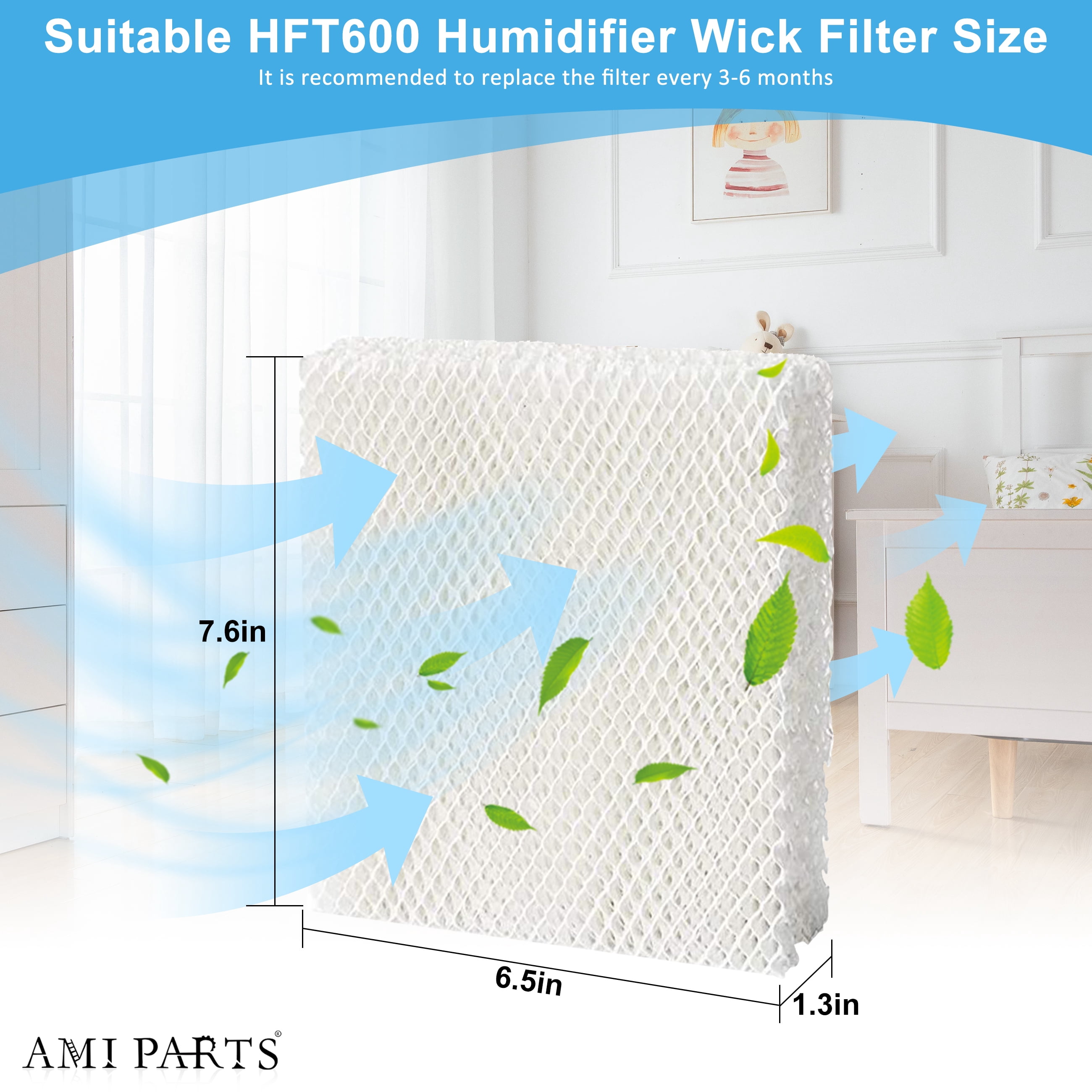 AMI PARTS Humidifier Replacement Wicking Filter HFT600 for Honeywell Filter T HFT600 / HFT600PDQ HEV615