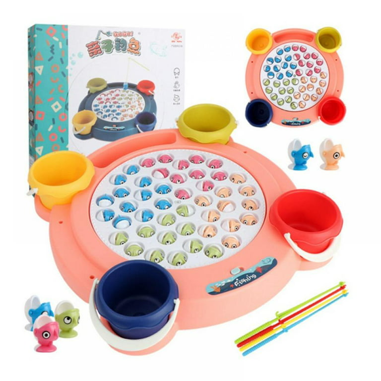 Baby Toddler Fishing Games Table Toys, Kids Electric Music Rotation Fish  Catch Toy Rod Board, Christmas Birthday Gifts for 3 4 5 6 7 8 