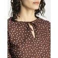 thumbnail image 4 of Moomaya Womens Printed Cottn Crop Top, Tie-Up Waist Elbow Sleeves Short Top, 4 of 8