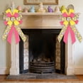 thumbnail image 5 of Uutvery Easter Bow Knot, 53x29cm Linen Like Handmade Decorative Bow with Egg Patterns, for Wreath Gift Box Door Wall Hanging Decor, 20.9x11.4 Inches, 5 of 6
