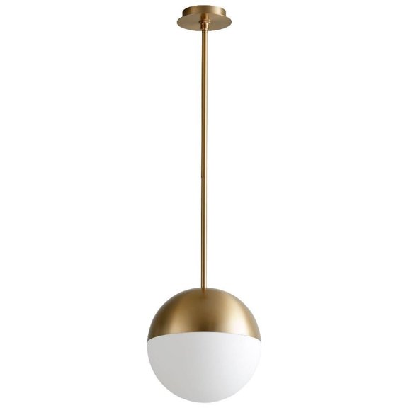 12 inch 10.1W 1 Led Pendant-Aged Brass Finish Bailey Street Home 766-Bel-4236136