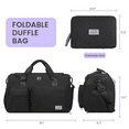 thumbnail image 6 of Travel Duffle Bag for Women Men, Foldable Weekender Bags Carry on Gym Bag with Wet Pocket/Adjustable Strap/Shoe Compartment, Waterproof Overnight Tote Bag for Plane Sports Dance, Black, 6 of 8