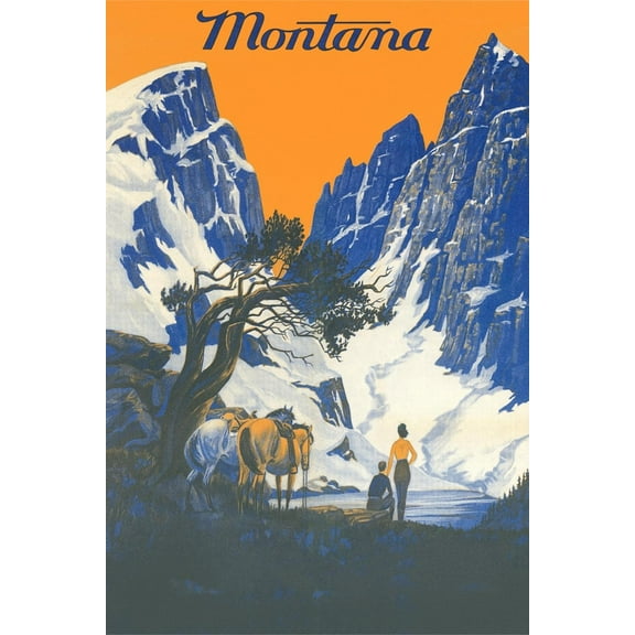 Art.com Travel Poster for Glacier Park Art Print, 16" x 24"