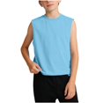 thumbnail image 2 of jobturf Boys Tank Tops Athletic Workout Cotton Shirts Comfy Loose Sleeveless Blouses Casual Lightweight Summer Basic Tees Size 2-13 Years, 2 of 6