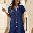 thumbnail image 2 of Gibobby Camisón de algodón para mujer Día de San Valentín Ropa dormir para mujer Camisón satén Mini Slip Chemise Ropa dormir corta Camisones para mujer(Azul oscuro,XL), 2 of 4