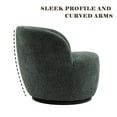 thumbnail image 2 of Kidol & Shellder Swivel Accent Chair Furry Round Barrel Chair 360 Degree Sofa Club Armchairs for Living Room Bedroom, Green, 2 of 6