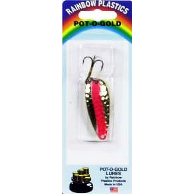 Double X Tackle Pot-o-gold Bass & Trout Spoon Fishing Lure, Red/White