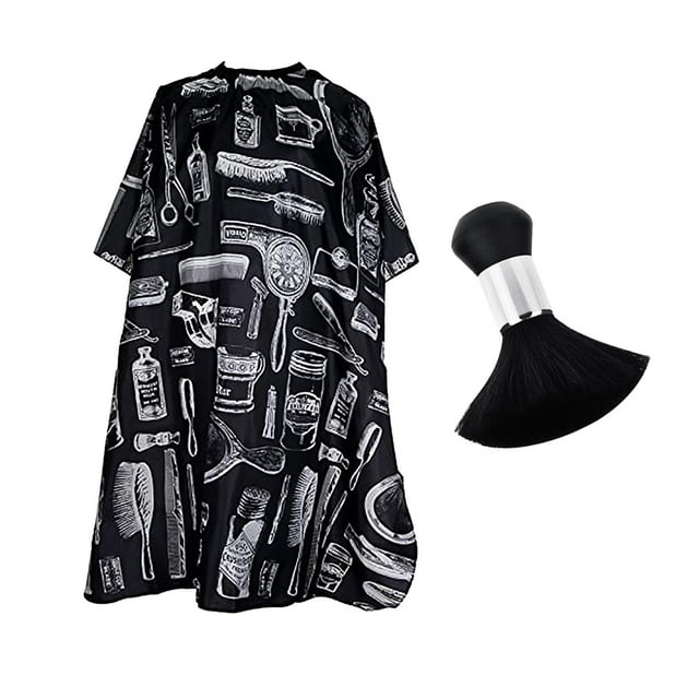 Milaget Cape de Barbier Réglable Boucle Cape de Coupe pour Petits Enfants Femmes Hommes Coiffeur Noir