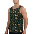 thumbnail image 2 of Lsque Deers In The Forest Pattern Mens Tank Tops Muscle Athletic Quick Dry Sleeveless Workout Fitness T Shirts Beach Tank Top, Loose-fit Sleeveless Shirt for Men-4X-Large, 2 of 7