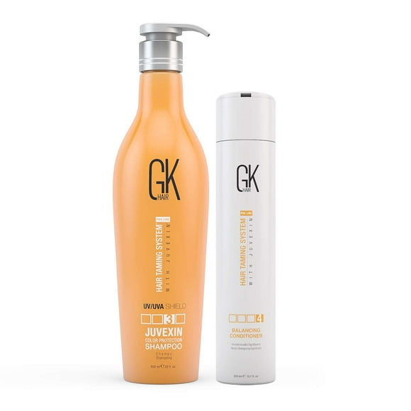 Global Keratin GK Hair Balancing Conditioner For Dry Damaged Oily and Color Treated Hair And Global Keratin Shield Shampoo - (650ml/22oz) Color Protection Deep Cleansing for Dry Dull Hair Sulfate Free