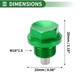 thumbnail image 3 of Tornillo de drenaje de aceite universal Unique Bargains, tapón de drenaje de aceite, tuerca de drenaje de cárter, tornillo M18x1.5 de aleación de aluminio verde, 1 juego, 3 of 6