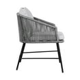 thumbnail image 4 of Calica Outdoor Patio Dining Chair in Black Metal and Gray Rope, 4 of 10