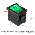 thumbnail image 4 of Uxcell AC 12A/125V 10A/250V DPST 4P Green LED Light Boat Rocker Switch UL Listed 5Pcs, 4 of 7