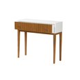 thumbnail image 2 of Baxton Studio Odile Mid-Century Modern Two-Tone Natural Brown and White Bayur Wood 1-Drawer Console Table, 2 of 5