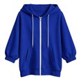 thumbnail image 5 of NIEWTR Womens Zip Up Hoodies Oversized 3/4 Sleeve Sweatshirts Comfy Lightweight Jackets Loose Hooded Sweatshirt With, 5 of 5
