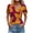 A03, variant on Womens Summer Tops Asymmetrical V-Neck Stylish Printed Button Short Sleeve Shirt