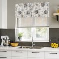 thumbnail image 5 of Vintage Floral Valances for Window 2 Pack, Botanical Grey Black Rose Leaf Linen Window Valance Curtains for Kitchen, Rod Pocket Short Curtains for Bathroom Bedroom Decor, 54" x 18", 5 of 9