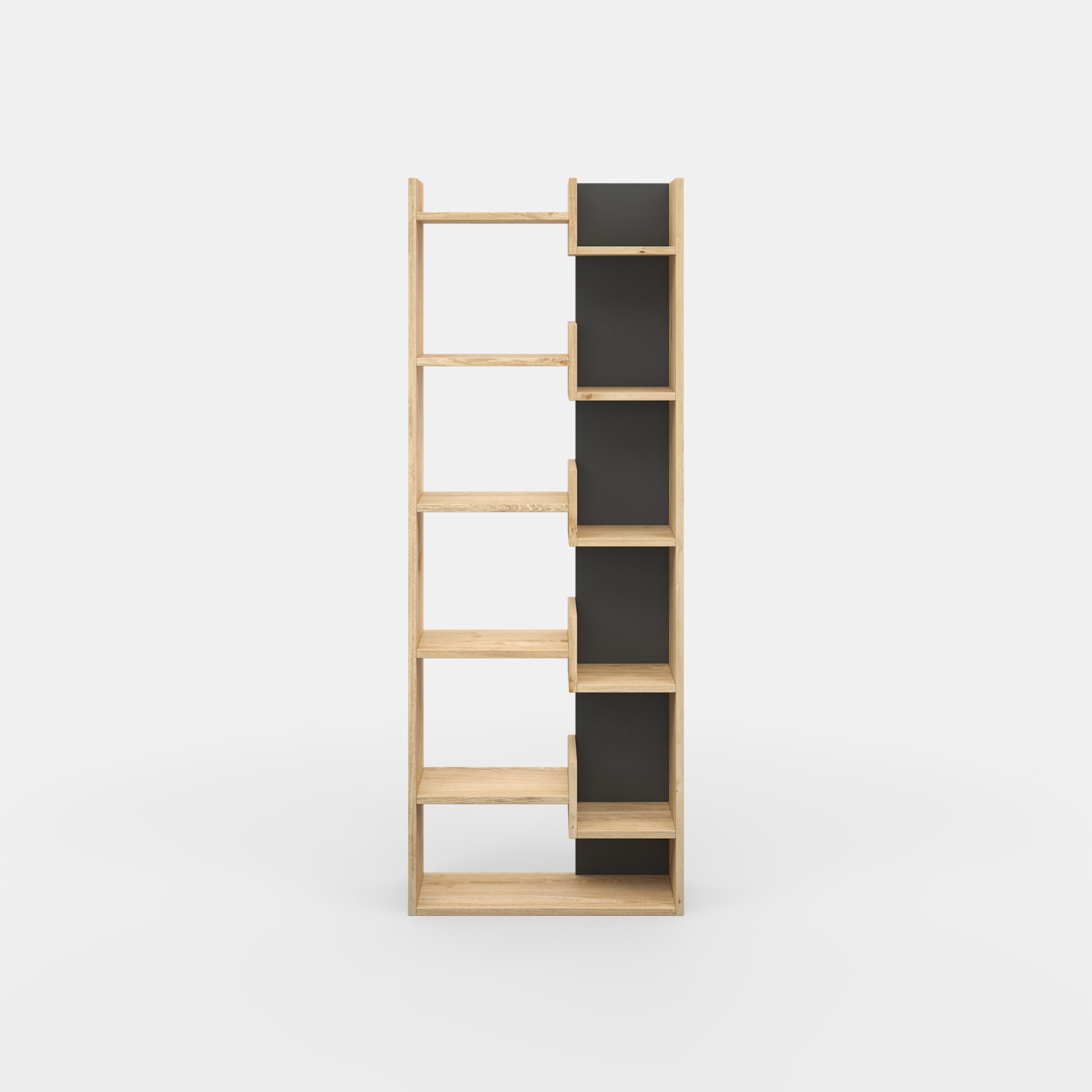 Ada Home Decor Bonaparte Multiple Tier Open Shelf Modern Bookcase, Oak/Anthracite