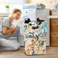 thumbnail image 5 of Yayeee Freestanding Laundry Hamper with Handle Collapsible Large Storage Basket for Clothes, Whimsical Leaves, 5 of 7