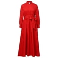 thumbnail image 3 of Women's Nun Costume Long Sleeve Clergy Dress Maxi Length with Waist Tie and Collar for Halloween Cosplay Theatrical Roleplay Outfit Religious Habit Dress Up, 3 of 6
