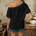 thumbnail image 5 of Shirts For Women Tees Tops Short Sleeve Sheer See Through Off Shoulder Summer Spring 2025 Fall Clothes, 5 of 5