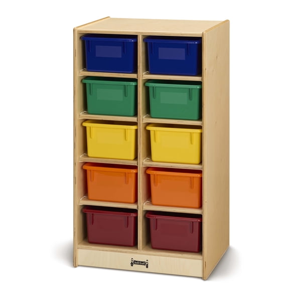 10 Cubbie-Tray Mobile Unit - with Colored Trays