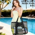 thumbnail image 2 of Mesh Beach Bag, Large Beach Tote with Zipper Pocket, Toys Pool Bag for Family Travel Vacation Cruise Essentials, 2 of 5
