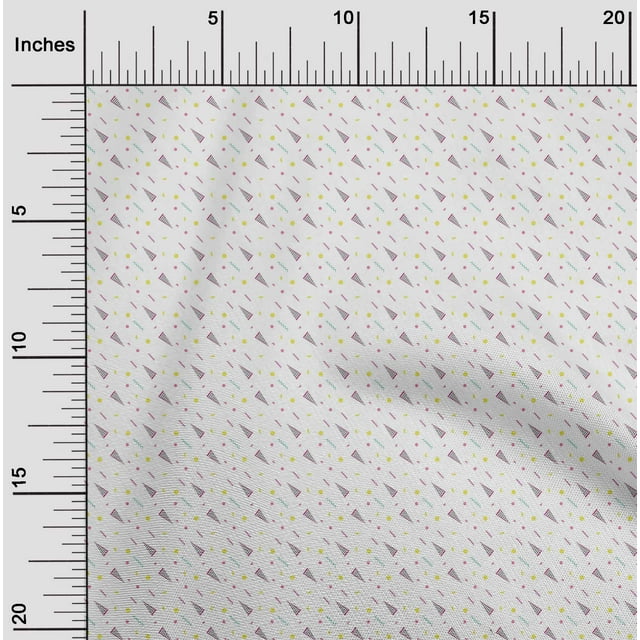 oneOone Cotton Silk Fabric Dot|Zig Zag & Triangle Geometric Decor Fabric Printed BTY 42 Inch Wide