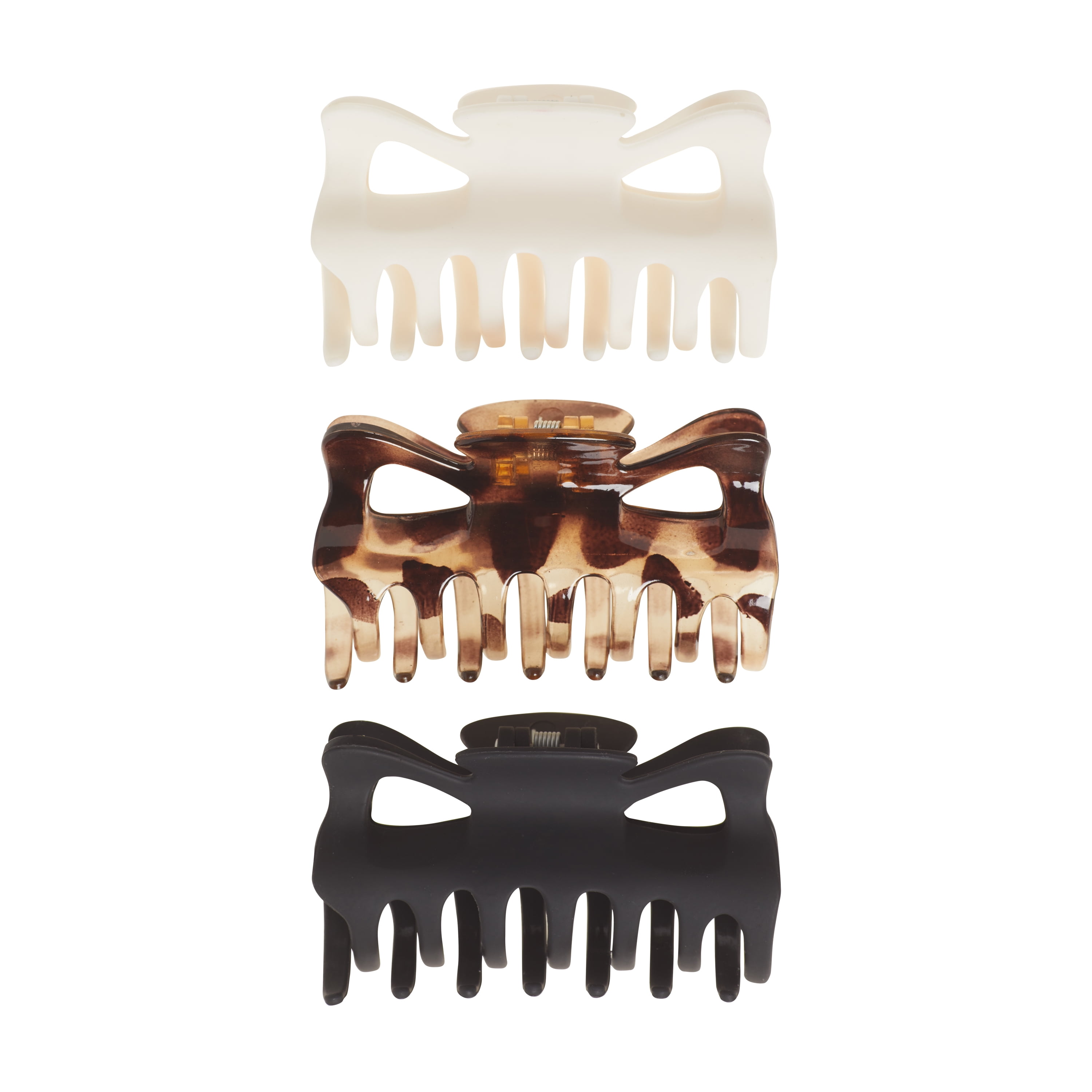 ✨NWT 3 pack elegant round large claw hair clips - neutral colors 3 Inch Hair Claw - Etsy main image 3