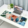 thumbnail image 6 of nygtbtfer Green Desk Mat Desk Mouse Pads Pink Mouse Pad Large, Big Computer Keyboard Mouse Mat Desk Pad Mat with Stitched Edge for Women Home Office Decor Deskmat 31.5x11.8 in, 6 of 6