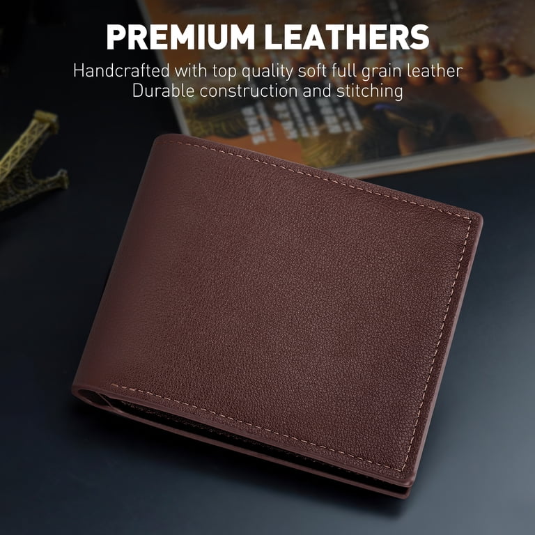 Cshidworld Men's Genuine Leather Bifold Wallet, RFID Blocking photo 5