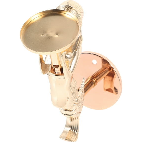 GOOHOCHY Golden Metal Wall Hanging Candle Holder for Home Decor with Mermaid Design 6.5 Inches