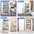 thumbnail image 5 of Metal Storage Cabinet with Adjustable Shelves & 2 Doors,70" H Garage Storage Cabinet with Lock Multi-Use Organizer for Garage,Classroom,Office,White, 5 of 8