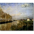 thumbnail image 1 of Ceramic Tile Mural-Claude Monet Country Painting 100. 25.5" w x 21.25" h using (30) 4.25 x 4.25 ceramic tiles, 1 of 3