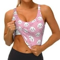 thumbnail image 3 of Balery Cute Cat Sujetadores deportivos con espalda cruzada para mujer, acolchados, sin costuras, de alto impacto, ideales para yoga, gimnasio, entrenamiento y fitness.-Large, 3 of 8